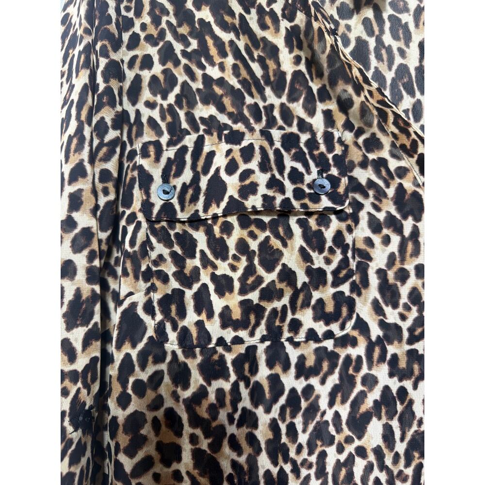 Lane Bryant Top 18 20 Sheer Animal Print Blouse Burgundy Knit Turtleneck LotOf 2 - Picture 3 of 16
